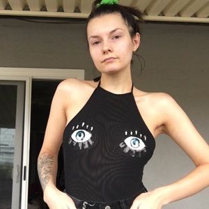 Sequins eye body suit